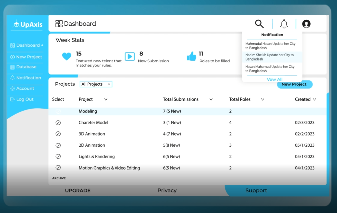 Motion Graphics Work of UpAxis